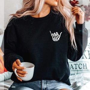 Hang Loose Black Skeleton Sweatshirt Size Medium